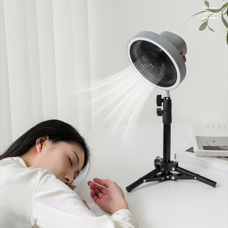 ZK-01 Ventilateur trépied 7 pouces d'extérieur avec lumière LED, batterie externe multifonctionnelle, ventilateur suspendu