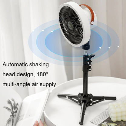 ZK-01 Ventilateur trépied 7 pouces d'extérieur avec lumière LED, batterie externe multifonctionnelle, ventilateur suspendu