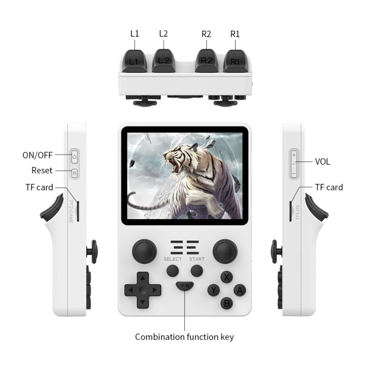 POWKIDDY RGB20S Console de jeu portable rétro à écran IPS de 3,5 pouces open source, 16 Go + 64 Go, 16 Go + 256 Go