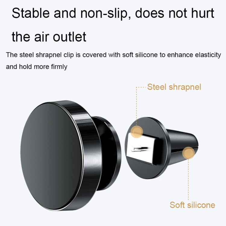 Air Outlet Type Aluminum Alloy Car Magnetic Suction Bracket Navigation Phone Holder, Air Outlet (Black), Air Outlet (Gold), Air Outlet (Silver)