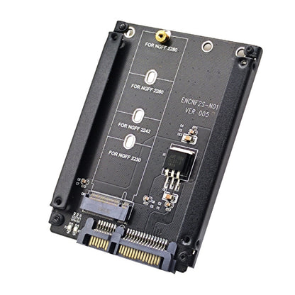 ENCNF2S-N01 NGFF To SATA3 Transfer Card M.2 KEY B-M SSD To 6Gbps Interface Conversion Adapter, With Baffle, With SATA 22pin Cable, Without Baffle