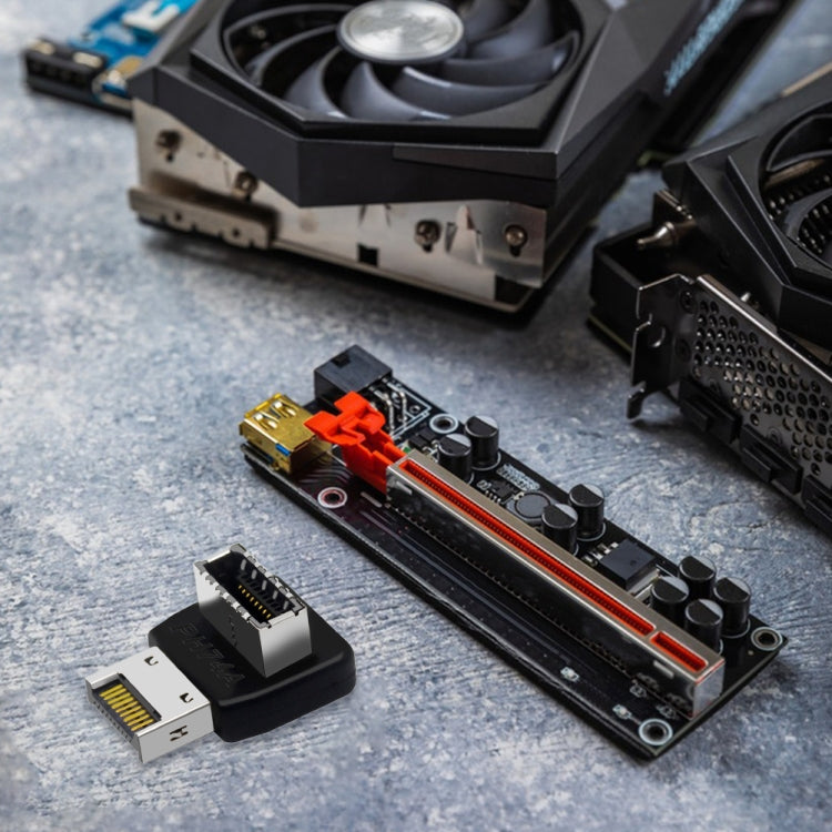 2pcs USB3.1 Type-E Computer Motherboard Interface 90 Degrees Elbow Front Type-C Adapter