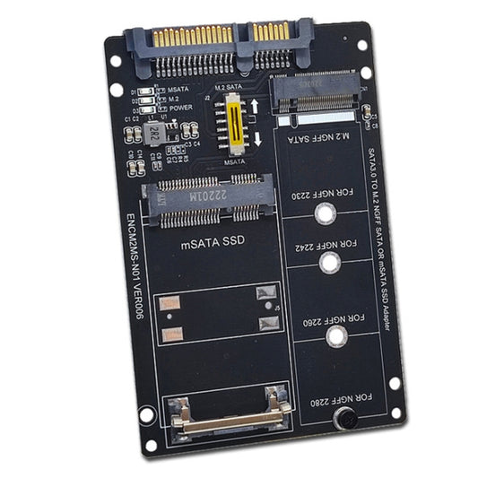 SATA 22PIN To MSATA Or M.2 NGFF SATA Card 2 In 1 SSD Converter Card, Only Card, With SATA 22pin Cable, With USB 3.0 Cable