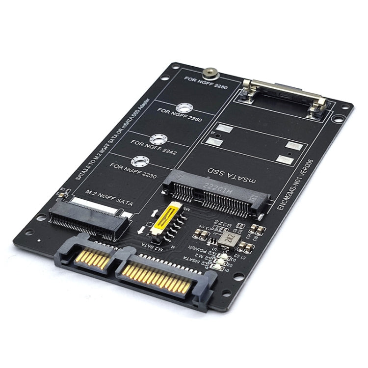 Carte convertisseur SSD 2 en 1 SATA 22 broches vers MSATA ou M.2 NGFF SATA, carte seule, avec câble SATA 22 broches et câble USB 3.0
