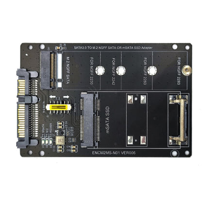 Carte convertisseur SSD 2 en 1 SATA 22 broches vers MSATA ou M.2 NGFF SATA, carte seule, avec câble SATA 22 broches et câble USB 3.0
