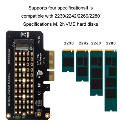Lot de 5 cartes de transfert NVME M.2 vers PCIE 3.0/4.0, carte d'extension X4 pleine vitesse, pleine hauteur, demi-hauteur
