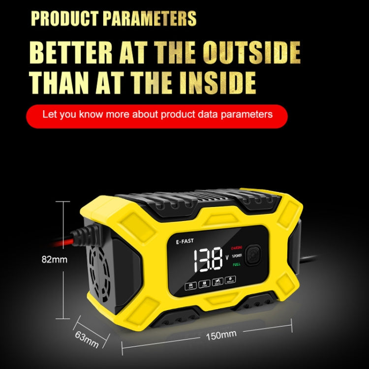 E-FAST 12V Motorcycle Car Battery Charger, EU Plug, US Plug, AU Plug, UK Plug, JPN Plug
