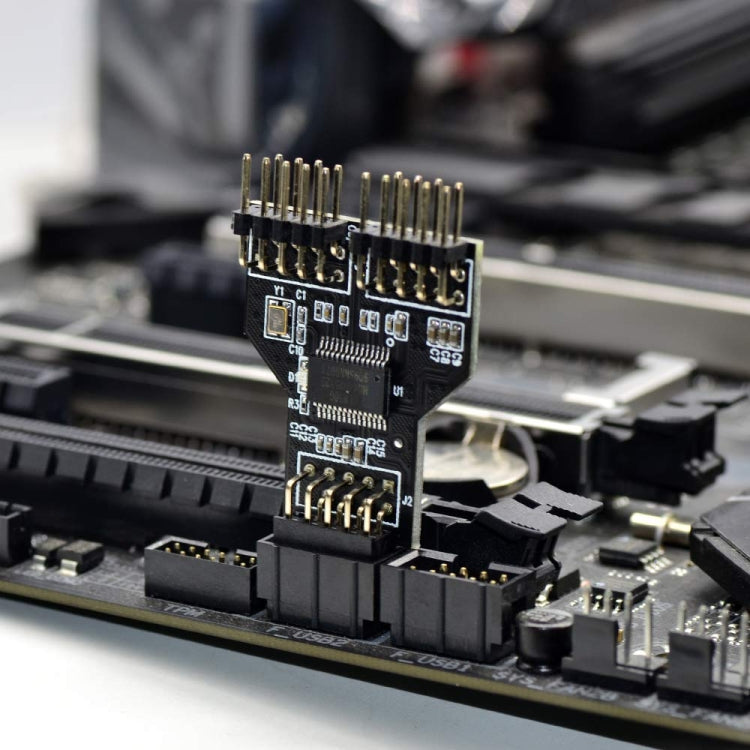 9 Pin USB Header Female 1 To 2 Male Board 9-Pin USB 2.0 HUB Connector Adapter, 9pin To Dual 9pin Direct Plug