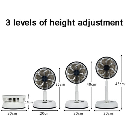 Ventilateur télescopique pliable portable de 8 pouces avec oscillation, minuterie et télécommande, blanc 6000 mAh