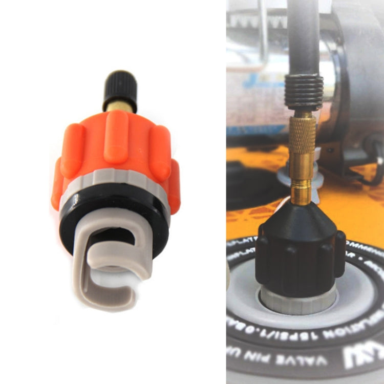 Surfing Paddle Board Adapter Inflatable Air Valve Conversion Air Nozzle, Black, Orange