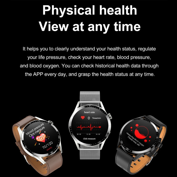 Sports Health Monitoring Waterproof Smart Call Watch With NFC Function, Black-Black Silicone, Black-Black Leather, Black-Black Steel, Silver-Red Silicone, Silver-Brown Leather, Silver-Silver Steel, Black-Black Leather+Black Silicone                    ...