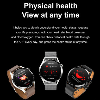 Sports Health Monitoring Waterproof Smart Call Watch With NFC Function, Black-Black Silicone, Black-Black Leather, Black-Black Steel, Silver-Red Silicone, Silver-Brown Leather, Silver-Silver Steel, Black-Black Leather+Black Silicone                    ...