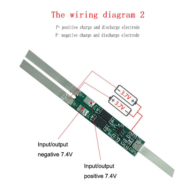 5pcs 7.4V Plus Nickel Long Strip Lithium Battery Protection Board 6A Overcurrent Battery Protection Board, 7.4V 6A