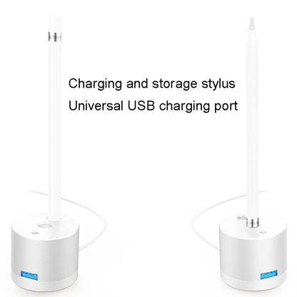For Apple Pencil 1 USB Charging Adapter Metal Base With LED Indicator, A48 Black