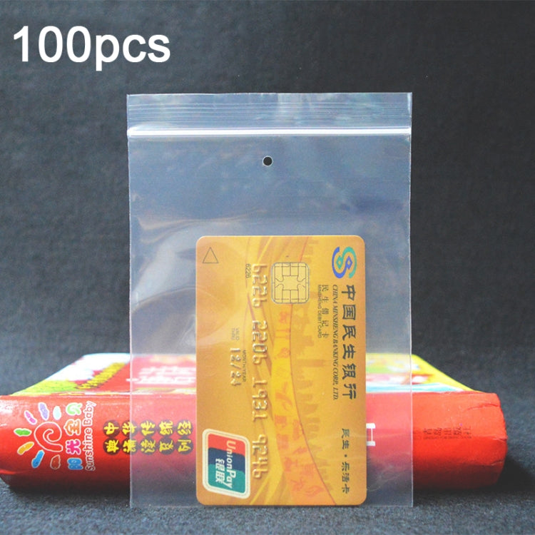 100pcs  Perforated Ziplock Bag Thickened Transparent Packaging Bag Plastic Sealed Bag