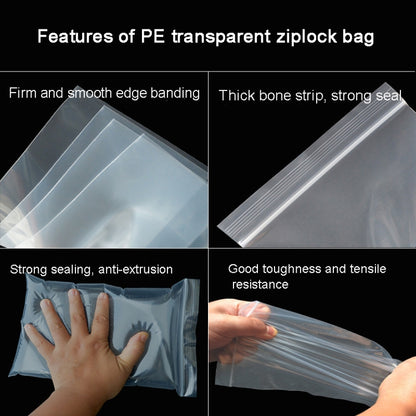 100pcs  Perforated Ziplock Bag Thickened Transparent Packaging Bag Plastic Sealed Bag