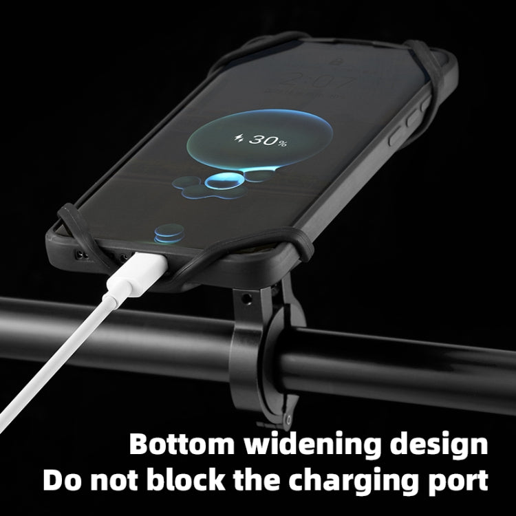 Bike Anti-vibration Silicone Cycling Fixed Mobile Phone Bracket, Strap Style, Handlebar Style