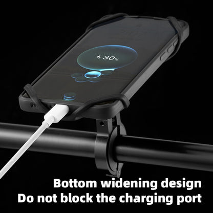 Bike Anti-vibration Silicone Cycling Fixed Mobile Phone Bracket, Strap Style, Handlebar Style