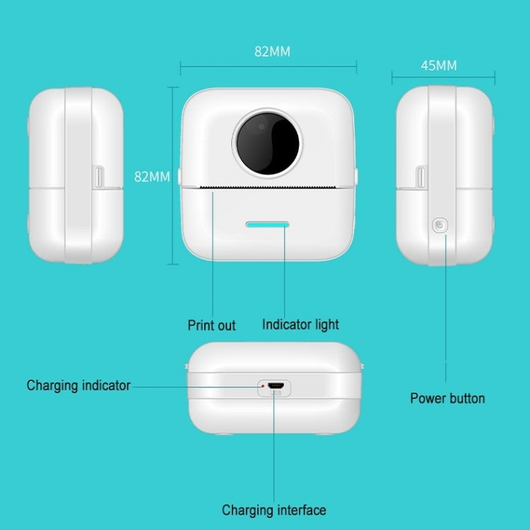 Mini Student Wrong Question Bluetooth Thermal Printer, With 5 Rolls White Paper, With 3 Rolls Color Paper