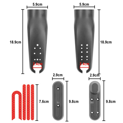 Pour Xiaomi M365 / PRO / 1S Accessoires de Skateboard : Housse de protection en plastique pour fourche avant et jeu de bandes réfléchissantes