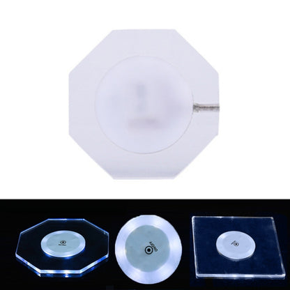 LED Light Up Acrylic Coaster Transparent Crystal Base, 100x4mm Round, 100x4mm Octagonal, 100x4mm Square