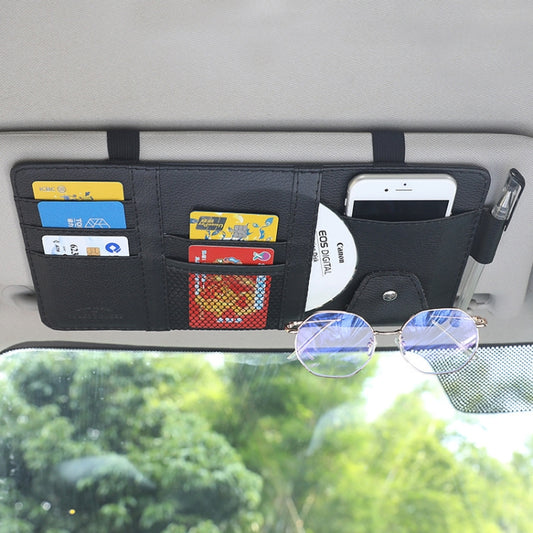 Car Sun Visor Decorative Storage Bill Glasses Holder, Black No Zipper, Gray No Zipper, Beige No Zipper, Black With Zipper, Gray With Zipper, Beige With Zipper, Red With Zipper, Pink With Zipper, Blue With Zipper, Black With 2 Zipper, Gray With 2 Zipper...