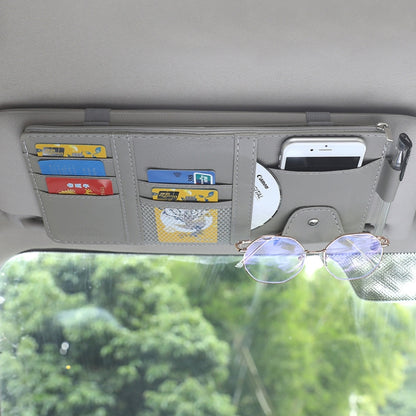 Car Sun Visor Decorative Storage Bill Glasses Holder, Black No Zipper, Gray No Zipper, Beige No Zipper, Black With Zipper, Gray With Zipper, Beige With Zipper, Red With Zipper, Pink With Zipper, Blue With Zipper, Black With 2 Zipper, Gray With 2 Zipper...