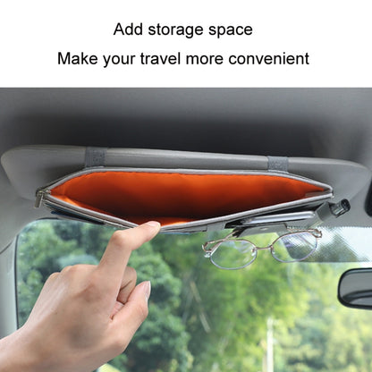 Car Sun Visor Decorative Storage Bill Glasses Holder, Black No Zipper, Gray No Zipper, Beige No Zipper, Black With Zipper, Gray With Zipper, Beige With Zipper, Red With Zipper, Pink With Zipper, Blue With Zipper, Black With 2 Zipper, Gray With 2 Zipper...
