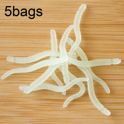 Leurre souple en forme de ver de terre rouge lumineux de 3,5 cm, 5 sacs de 20 pièces/sac, 5 sacs de 50 pièces/sac, 5 sacs de 100 pièces/sac, 5 sacs de 200 pièces/sac