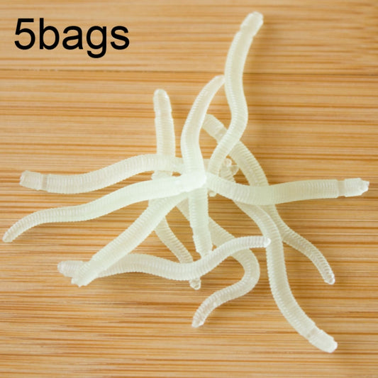 3.5cm Fishy Red Earthworm Fake Bait Luminous Fish Lure, 5bags 20pcs/bag, 5bags 50pcs/bag, 5bags 100pcs/bag, 5bags 200pcs/bag