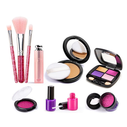 Ensemble de cosmétiques non toxiques 11 pièces/set pour filles, boîte de maquillage de simulation, belle trousse de maquillage 1164, sac à pois 1162, sac coquillage 1165, sac graffiti 1163, sac OPP 1162A, sac OPP 1163A, sac OPP 1164A, sac OPP 1165A