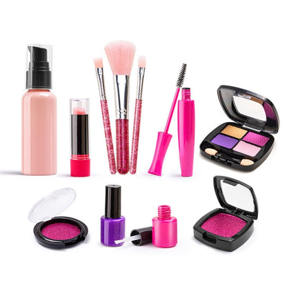Ensemble de cosmétiques non toxiques 11 pièces/set pour filles, boîte de maquillage de simulation, belle trousse de maquillage 1164, sac à pois 1162, sac coquillage 1165, sac graffiti 1163, sac OPP 1162A, sac OPP 1163A, sac OPP 1164A, sac OPP 1165A