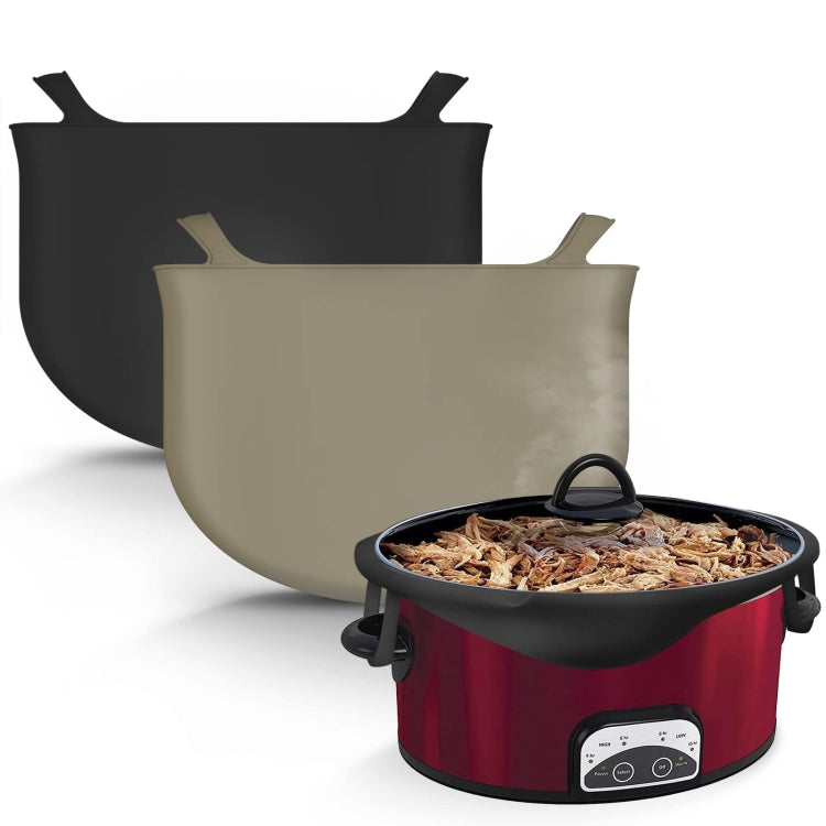 6QT Silicone Slow Cooke Liners Reusable Leakproof Crock Pot Liners, Gray, Black, Pink, Yellow