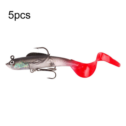 5pcs Roadrunner Soft Lures Leadheads Luminous Lures, Red White T Tail, Pink  T Tail, Blue  T Tail, Green  T Tail, Yellow  T Tail, White T Tail, Black T tail, Red Luminous Reel Tail, Blue Reel Tail, Green Reel Tail, Pink Reel Tail, Red Reel Tail        ...
