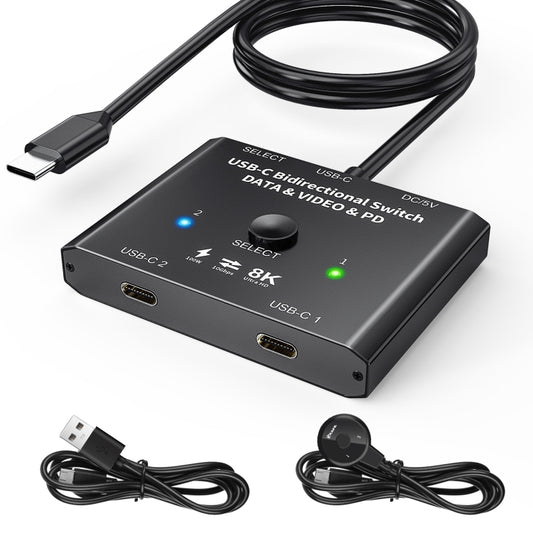 Commutateur bidirectionnel 8K30 Type-C / USB-C 10 Gbit/s Répartiteur HD, KC-C201, C201 Machine unique