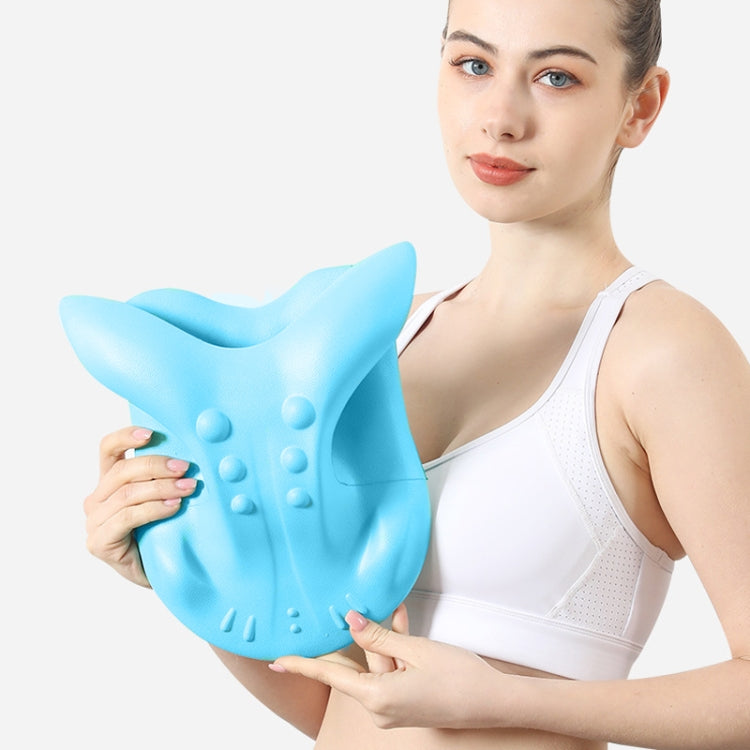 Masseur de nuque oreiller correcteur pour spondylose cervicale, 877 Cornes de vache bleu, 877 Chauffage électrique USB noir