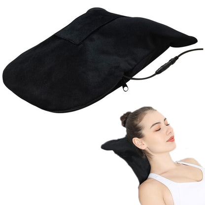 Masseur de nuque oreiller correcteur pour spondylose cervicale, 877 Cornes de vache bleu, 877 Chauffage électrique USB noir