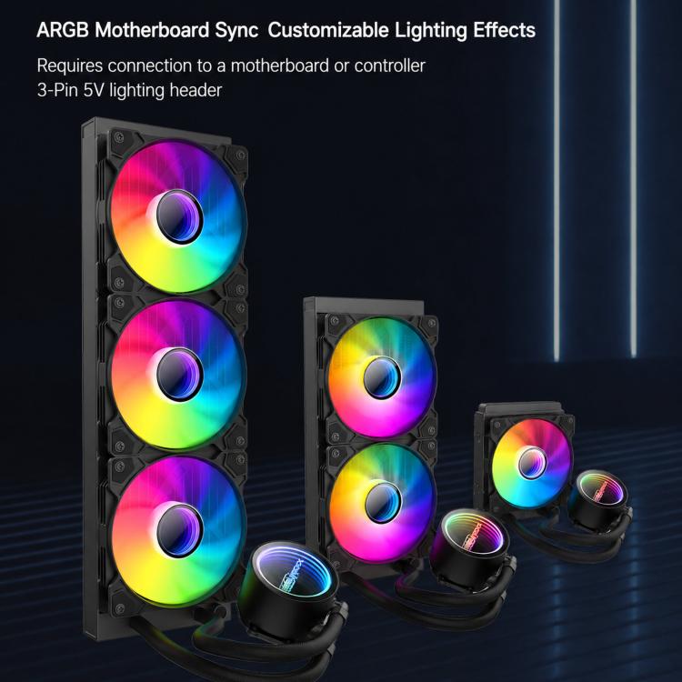Sumtax Water Cooler Cpu Fan RGB Fan Liquid Heatsink Integrated Radiator, 120mm Colorful