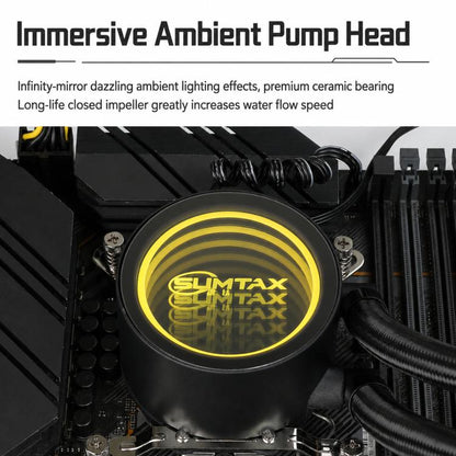 Sumtax Water Cooler Cpu Fan RGB Fan Liquid Heatsink Integrated Radiator, 120mm Colorful