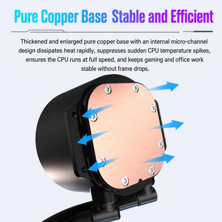 Sumtax Water Cooler Cpu Fan RGB Fan Liquid Heatsink Integrated Radiator, 120mm Colorful
