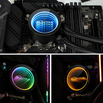 Sumtax Water Cooler Cpu Fan RGB Fan Liquid Heatsink Integrated Radiator, 120mm Colorful
