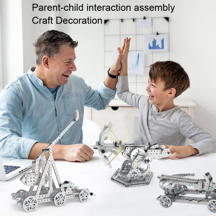 Puzzle Toys Intelligence Hand Assembly Mechanical Gear Transmission Building Blocks High Difficulty Metal Model, 580pcs Stone Throwing Machine, 660pcs Crossbow, 820pcs Dragon Crossbow, 500pcs Twisted Rock Thrower