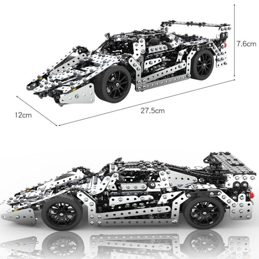 Modèle réduit de voiture en métal à assembler soi-même, jeu de construction intelligent et fait main, voiture de course