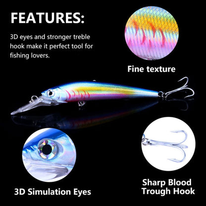 HENGJIA 18cm 41g Sinking Floating Minnow Fishing Lure Long Tongue Lure Bait, MI207 (1), MI207 (2), MI207 (3), MI207 (4)