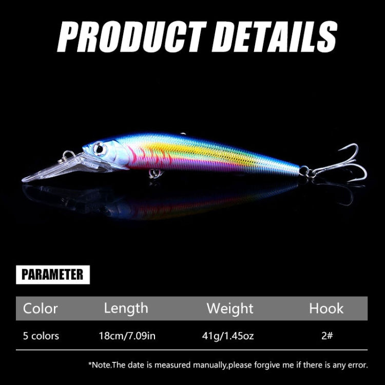 HENGJIA 18cm 41g Sinking Floating Minnow Fishing Lure Long Tongue Lure Bait, MI207 (1), MI207 (2), MI207 (3), MI207 (4)