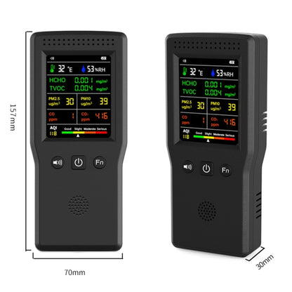 9 In 1 Air Quality Detector Handheld High Precision Formaldehyde Detector, White, Black