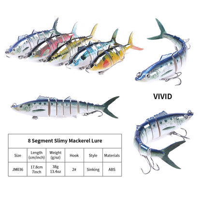 HENGJIA 17,8cm 38g Leurre Artificiel de Pêche à 8 Segments, JM036 (3), JM036 (4), JM036 (5), JM036 (1), JM036 (2)