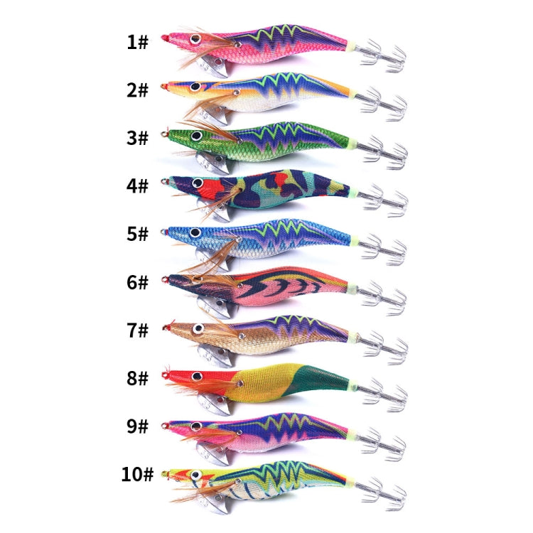 HENGJIA 14cm 20g Crevette en Bois Lumineuse Appât Artificiel Hameçon Calmar Leurre Luya, 1, 2, 3, 4, 5, 6, 7, 8, 9, 10, 10 Couleurs