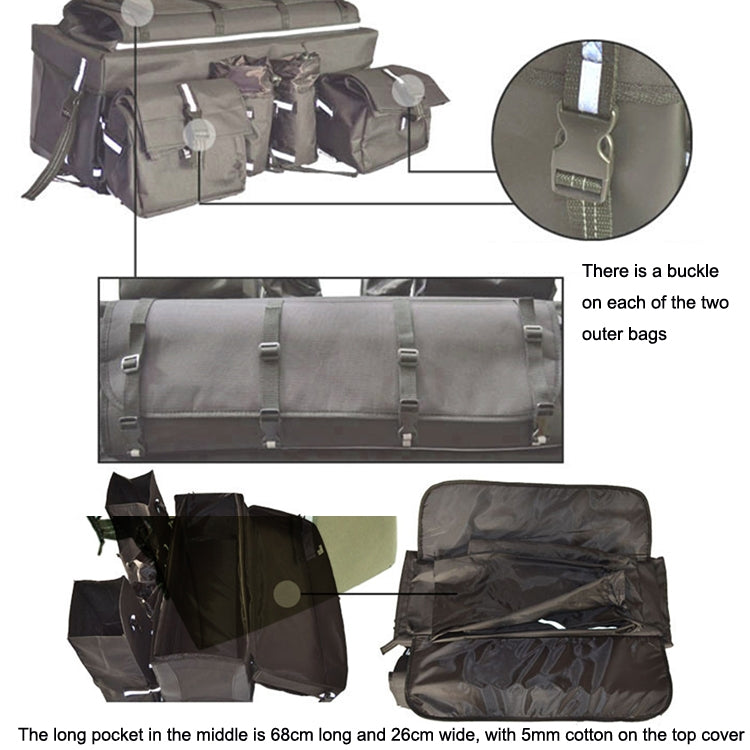 ATV Bag Quad Bike Go Kart Bag Snowmobile Mountain Bike Bag, Black, Army Green, Reed Camouflage