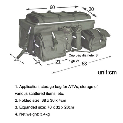 ATV Bag Quad Bike Go Kart Bag Snowmobile Mountain Bike Bag, Black, Army Green, Reed Camouflage